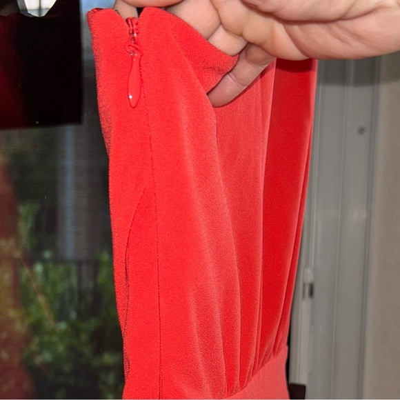 NWT Bebe Red One Shoulder Jumpsuit Asymmetrical Neckline Pocket XXS - Picture 6 of 14